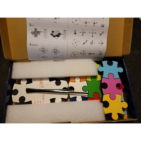 NOS! KARLSSON Puzzle Wall Clock 2010 Multicolor Modern Art Eclectic Design - Picture 4 of 6